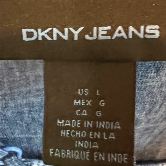 DKNY LINED BLUE VISCOSE & COTTON DRAPED DRESS SZ L - Picture 9 of 13